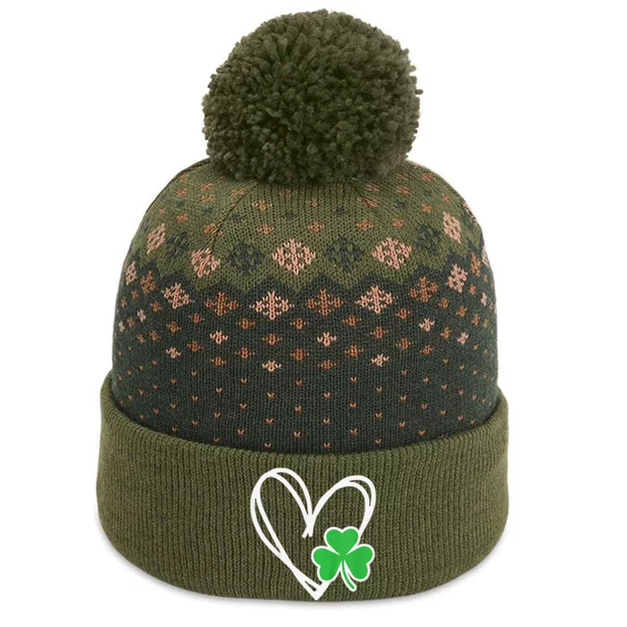 Girl Heart St Patricks Day Shamrock Irish The Baniff Cuffed Pom Beanie