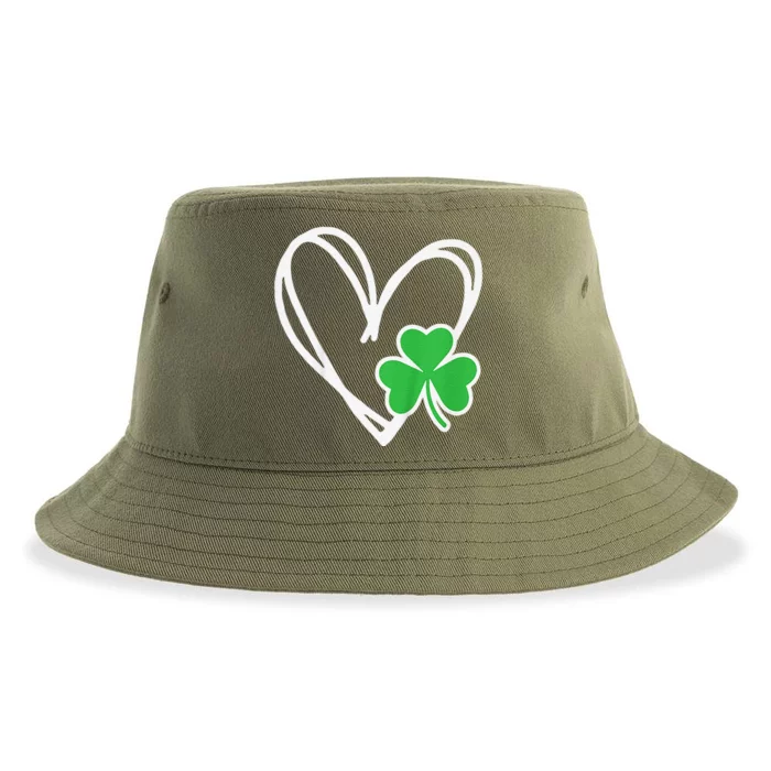 Girl Heart St Patricks Day Shamrock Irish Sustainable Bucket Hat