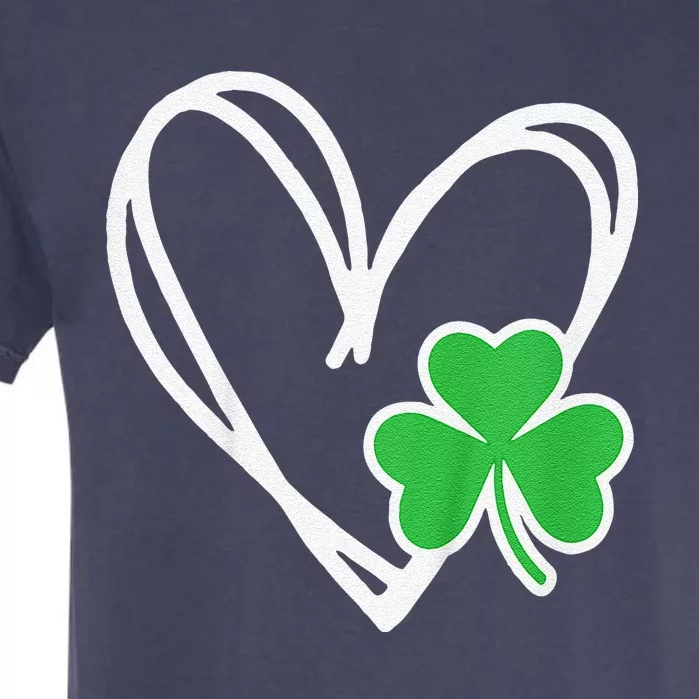 Girl Heart St Patricks Day Shamrock Irish Garment-Dyed Heavyweight T-Shirt