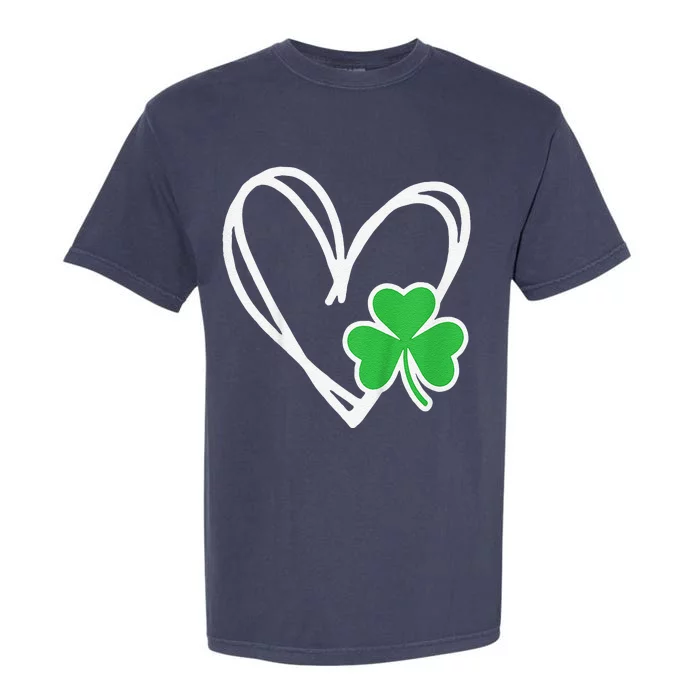 Girl Heart St Patricks Day Shamrock Irish Garment-Dyed Heavyweight T-Shirt