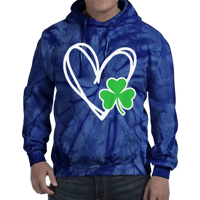 Girl Heart St Patricks Day Shamrock Irish Tie Dye Hoodie