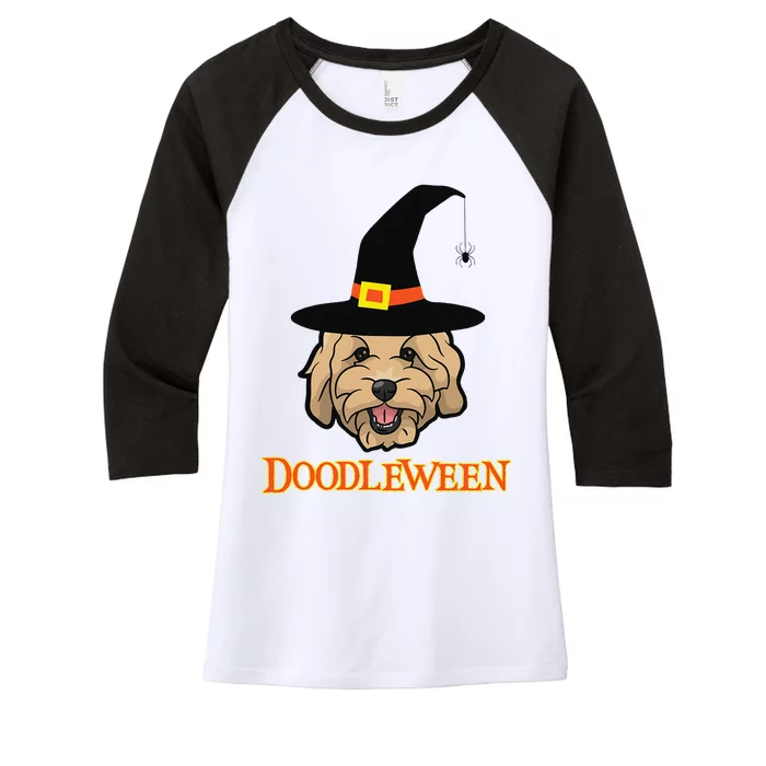 Goldendoodle Halloween Spooky Golden Doodle Dog Gift Women's Tri-Blend 3/4-Sleeve Raglan Shirt