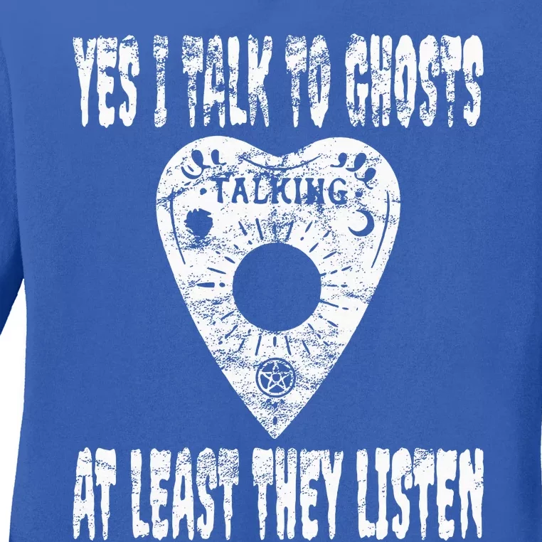 Ghost Hunter Scary Adventure Paranormal Investigator Ladies Long Sleeve Shirt