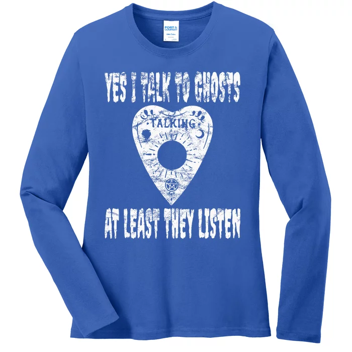 Ghost Hunter Scary Adventure Paranormal Investigator Ladies Long Sleeve Shirt