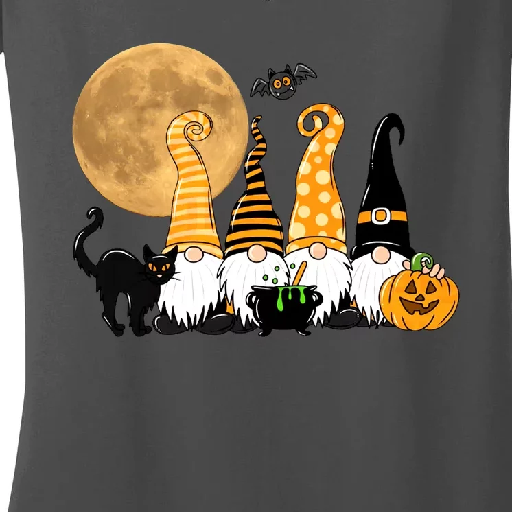 Gnome Halloween Squad Festive Women's V-Neck T-Shirt