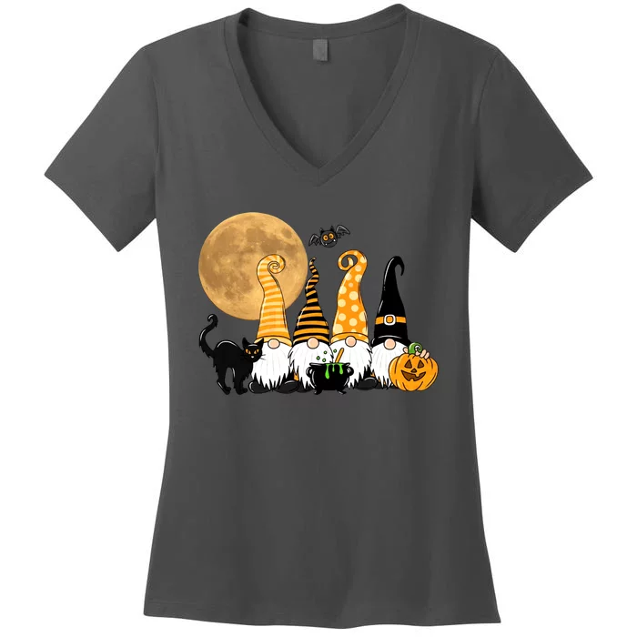 Gnome Halloween Squad Festive Women's V-Neck T-Shirt