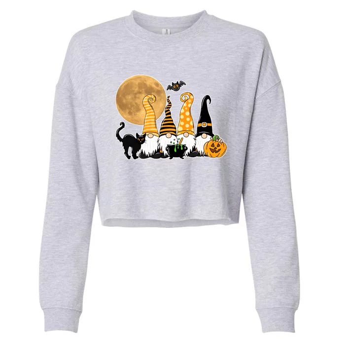 Gnome Halloween Squad Festive Cropped Pullover Crew