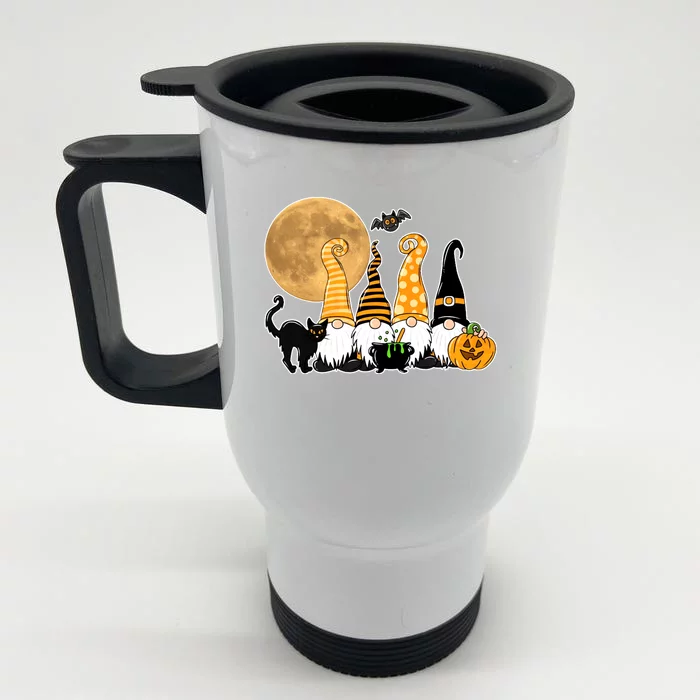 Gnome Halloween Squad Festive Front & Back Stainless Steel Travel Mug