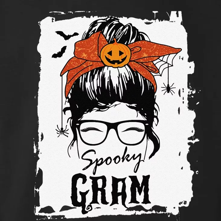 Gram Halloween Spooky Spider Messy Bun Hair Toddler Hoodie