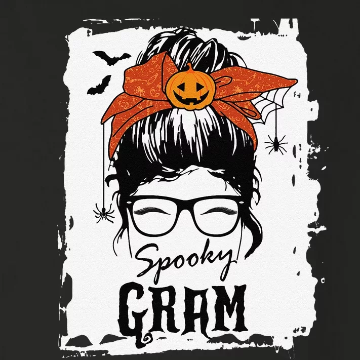 Gram Halloween Spooky Spider Messy Bun Hair Toddler Long Sleeve Shirt