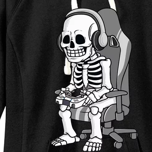 Gaming Halloween Skeleton Scary Gamer Women's Fleece Hoodie