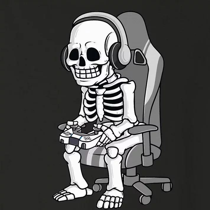 Gaming Halloween Skeleton Scary Gamer Toddler Long Sleeve Shirt