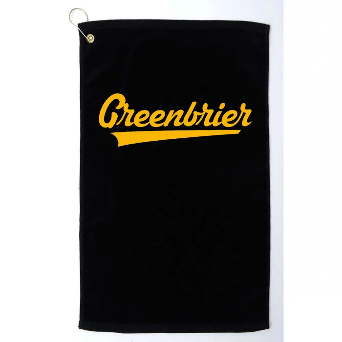 Greenbrier High School Vintage Swoosh Platinum Collection Golf Towel