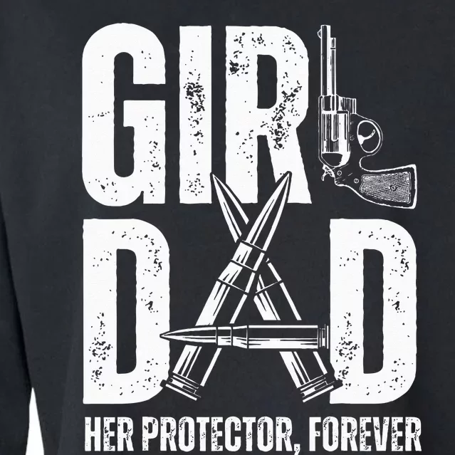 GirlDad Her Solder Forever Proud Fathers Day Dad Cropped Pullover Crew