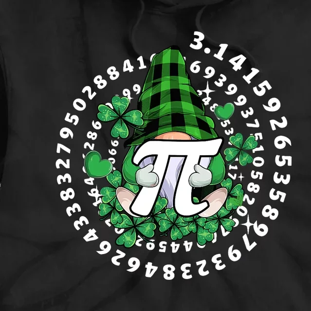 Gnome Hold Shamrock Pi Day Math 3.14Gnomes St Patricks Day Tie Dye Hoodie