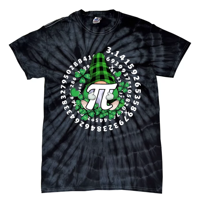 Gnome Hold Shamrock Pi Day Math 3.14Gnomes St Patricks Day Tie-Dye T-Shirt