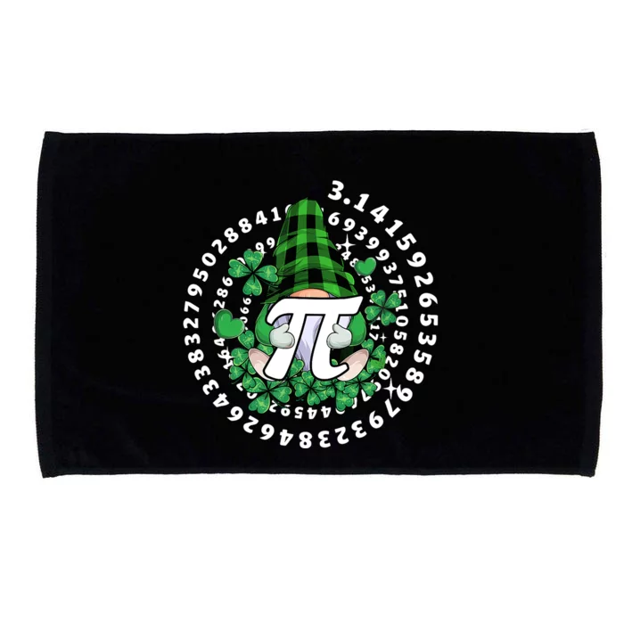 Gnome Hold Shamrock Pi Day Math 3.14Gnomes St Patricks Day Microfiber Hand Towel