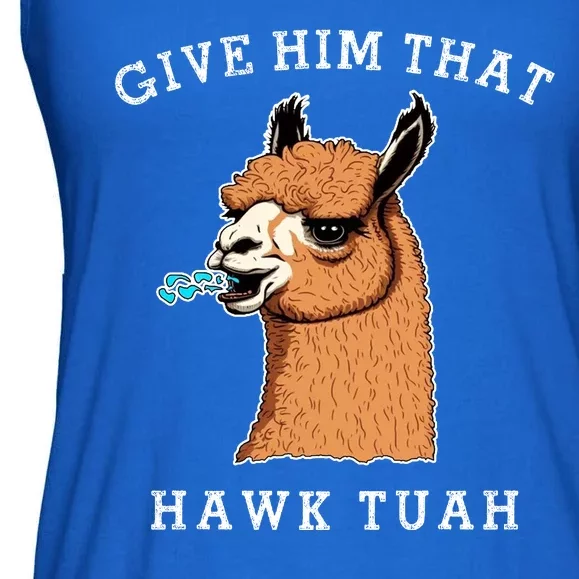 Give Him That Hawk Tuah Funny Sheep Viral Meme Ladies Essential Flowy Tank