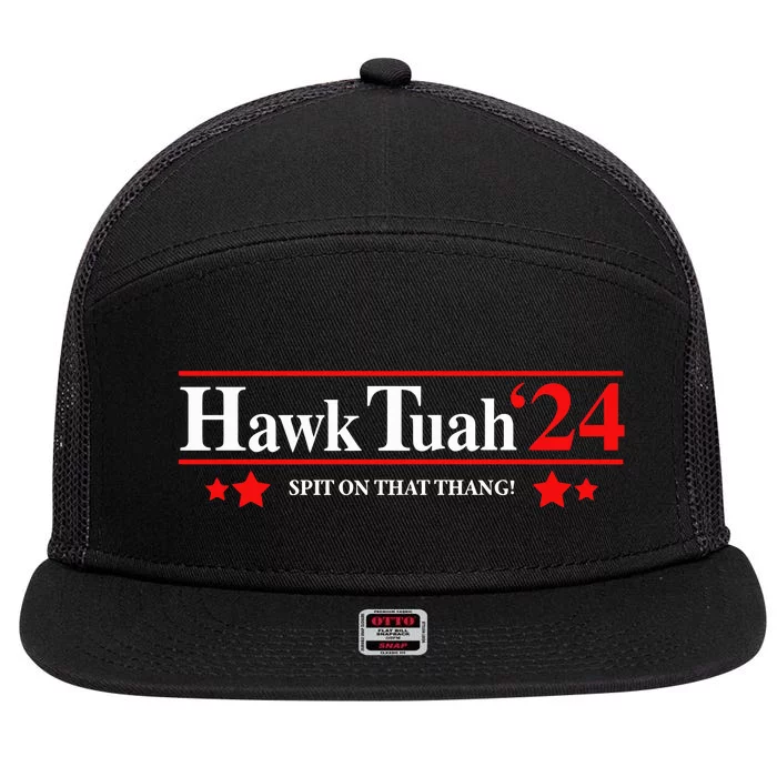 Goodcrewdrew Hawk Tuah24 Spit On That Thang 7 Panel Mesh Trucker Snapback Hat