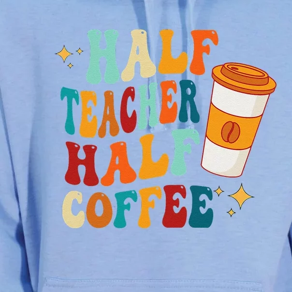 Groovy Half Teacher Half CoffeeteacherS Day Unisex Surf Hoodie