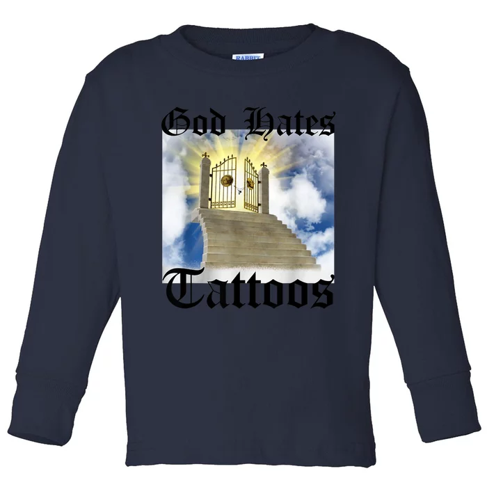 God Hates Tattoos Toddler Long Sleeve Shirt