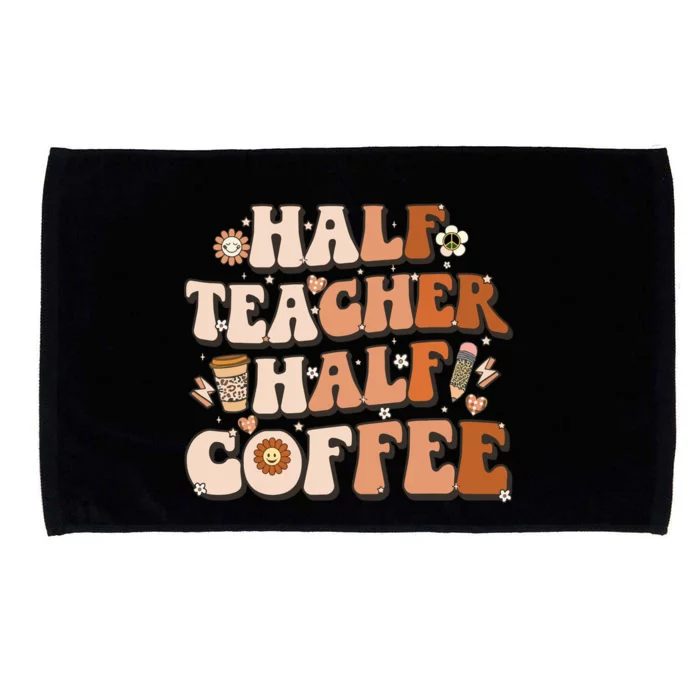 Groovy Half Teacher Half Coffee Inspirational Quotes Teacher Microfiber Hand Towel