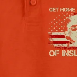 Get Home Take Care Of Insurance Funny Trump Political Dry Zone Grid Performance Polo