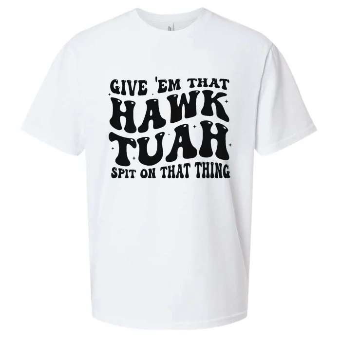 Groovy Hawk Tuah Spit On That Thing Sueded Cloud Jersey T-Shirt