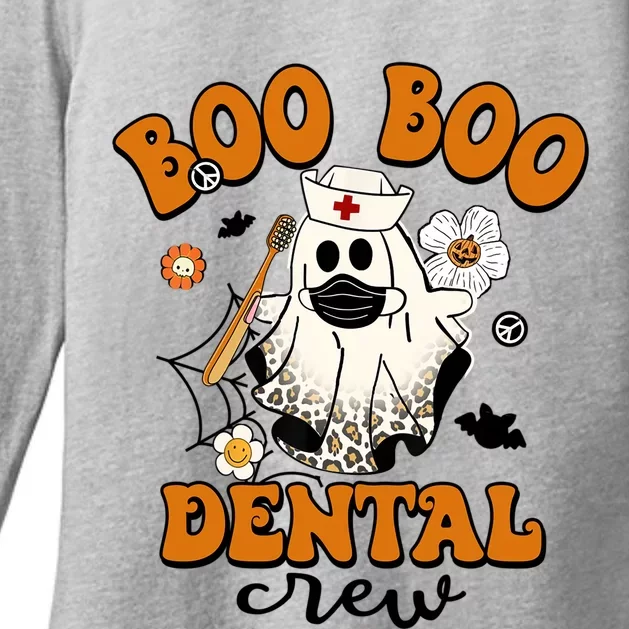 Groovy Halloween Teeth Cute Boo Dental Crew Nurse Gift Womens CVC Long Sleeve Shirt