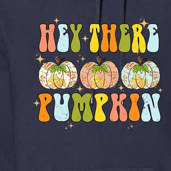 Groovy Hey There Pumpkin Fall Autumn Fun Thanksgiving Premium Hoodie