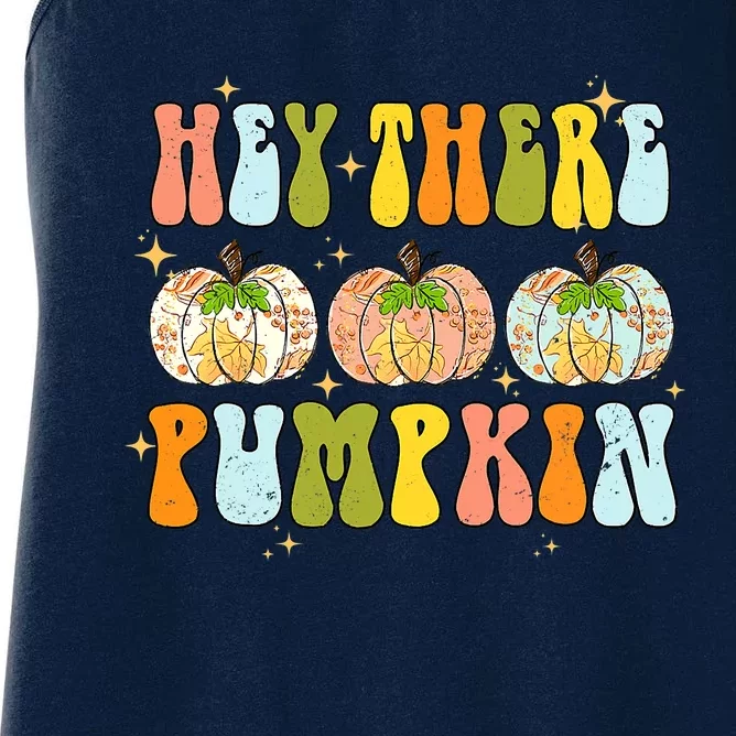 Groovy Hey There Pumpkin Fall Autumn Fun Thanksgiving Women's Racerback Tank