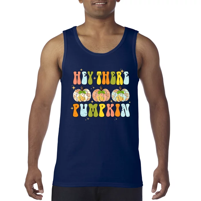 Groovy Hey There Pumpkin Fall Autumn Fun Thanksgiving Tank Top