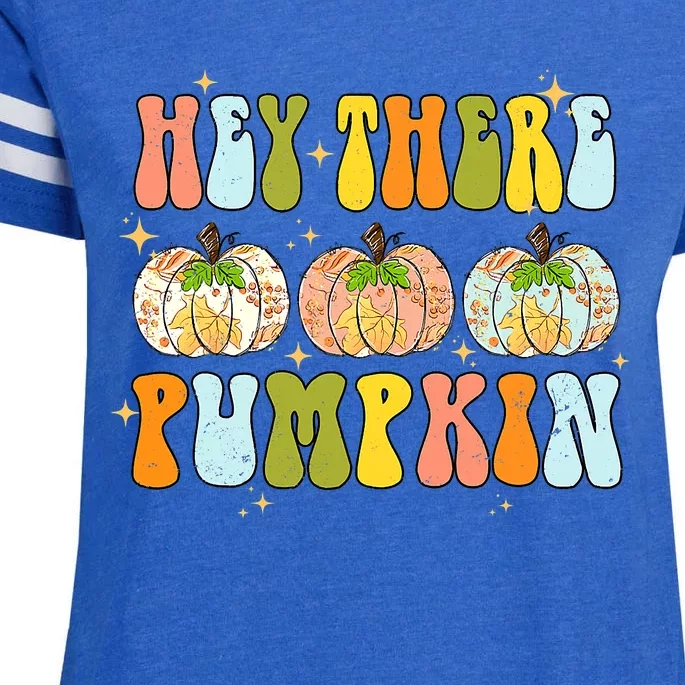 Groovy Hey There Pumpkin Fall Autumn Fun Thanksgiving Enza Ladies Jersey Football T-Shirt