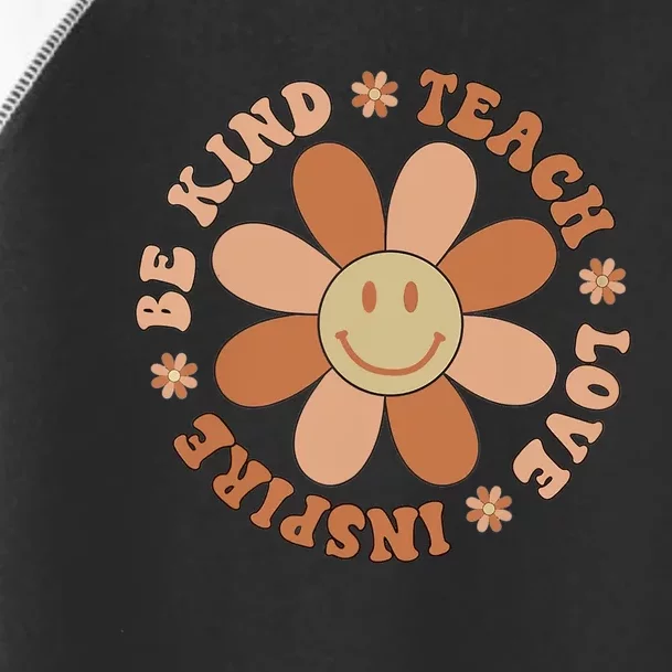 Groovy Hippy Teacher Be Kind Teach Love Inspire Elementary Toddler Fine Jersey T-Shirt