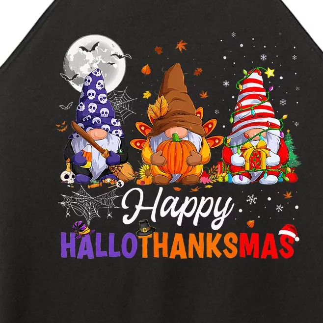 Gnomes Halloween Thanksgiving Christmas Happy Hallothanksmas Women’s Perfect Tri Rocker Tank