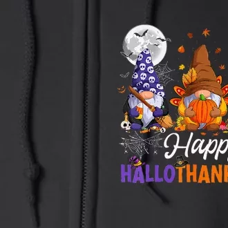 Gnomes Halloween Thanksgiving Christmas Happy Hallothanksmas Full Zip Hoodie