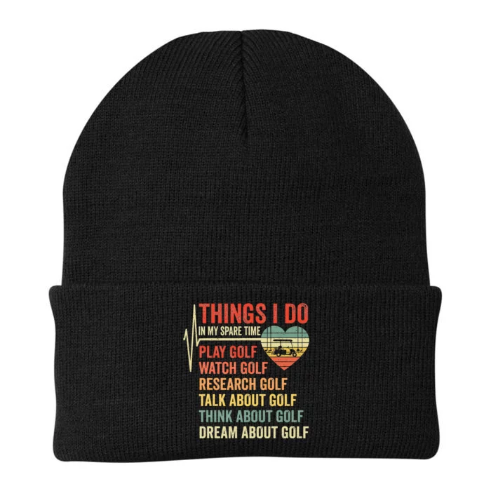 Golf Heartbeat Things I Do In My Spare Time Funny Golfing Knit Cap Winter Beanie