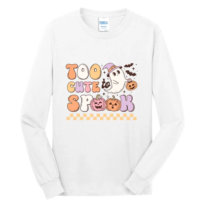 Groovy Halloween Too Cute To Spook Cute Boo Costume Gift Tall Long Sleeve T-Shirt