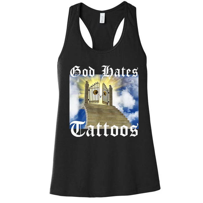 God Hates Tattoos Women's Racerback Tank