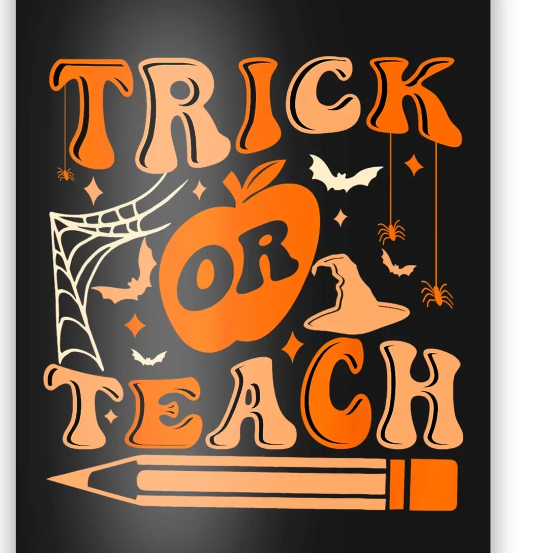 Groovy Halloween Trick Or Teach Ghost Teacher Student Poster