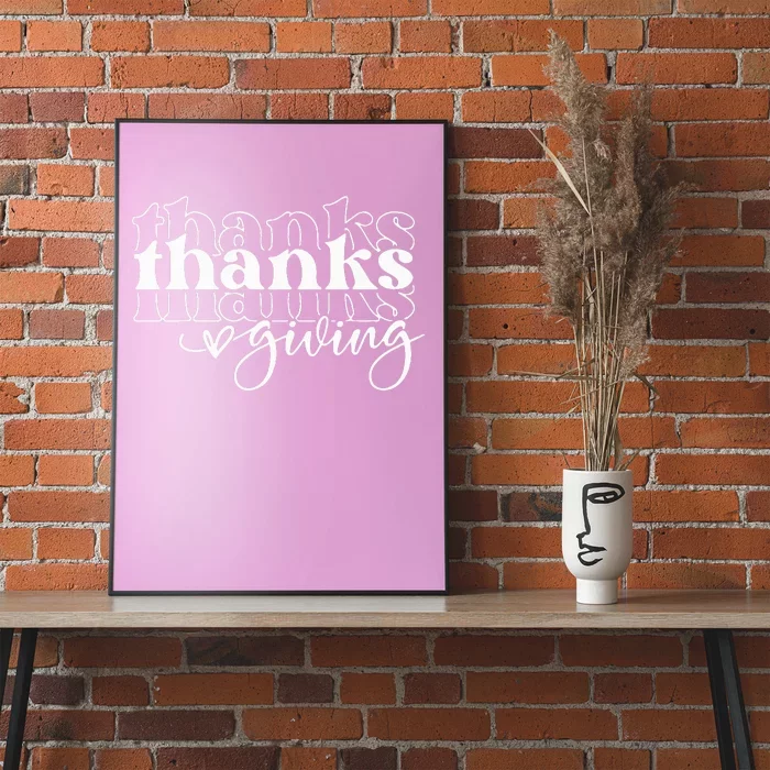 Groovy Happy Thanksgiving Cute Poster