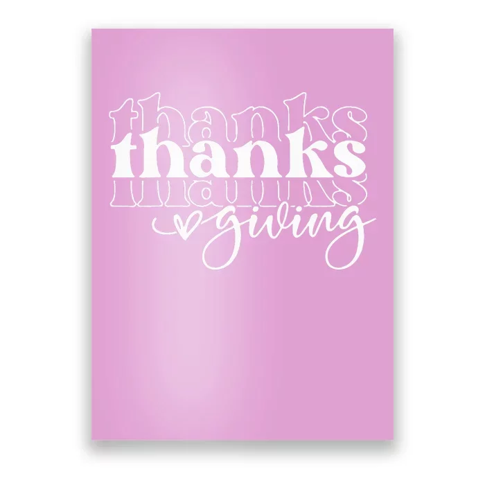 Groovy Happy Thanksgiving Cute Poster