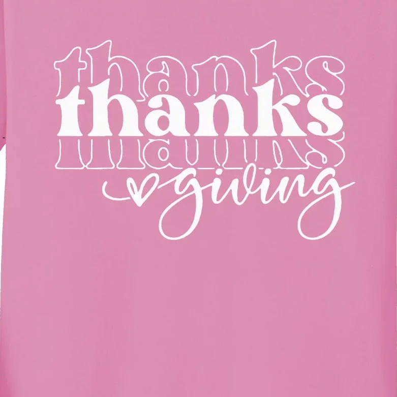 Groovy Happy Thanksgiving Cute Kids Long Sleeve Shirt