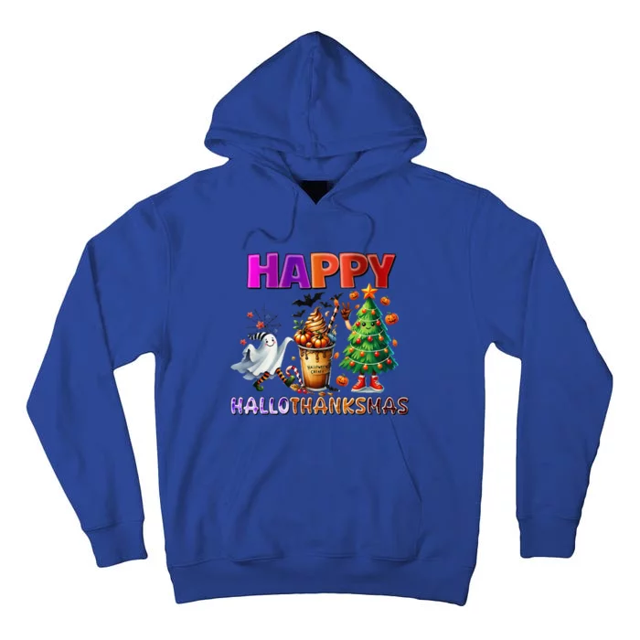 Gnomes Halloween Thanksgiving Christmas Happy Hallothanksmas Tall Hoodie