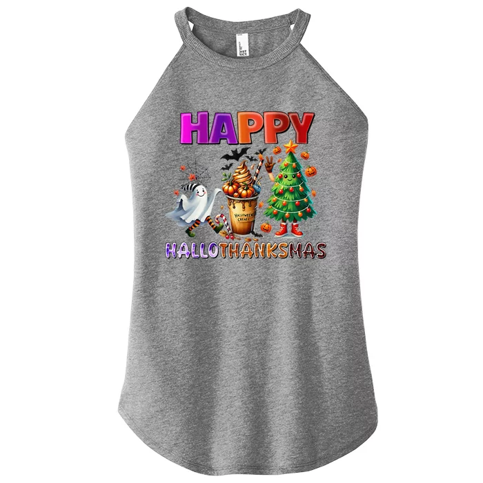 Gnomes Halloween Thanksgiving Christmas Happy Hallothanksmas Women’s Perfect Tri Rocker Tank