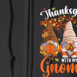 Gnomes Happy Thanksgiving Autumn Fall Pumpkin Spice Gnome Full Zip Hoodie