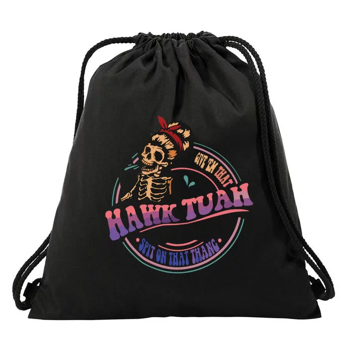 Girl Hawk Tuah 2024 Spit On That Thang Drawstring Bag