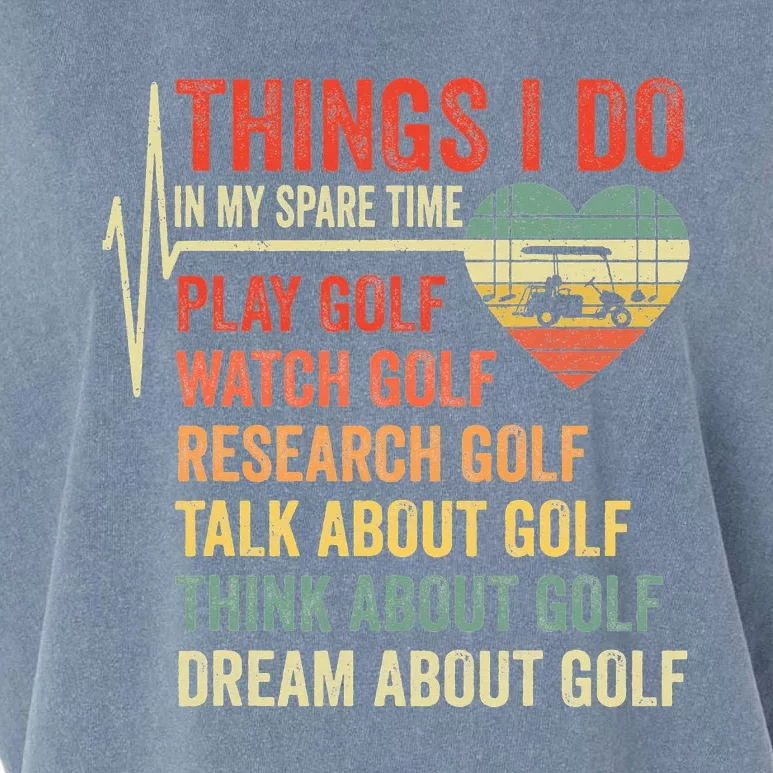 Golf Heartbeat Things I Do In My Spare Time Funny Golfing Garment-Dyed Women's Muscle Tee