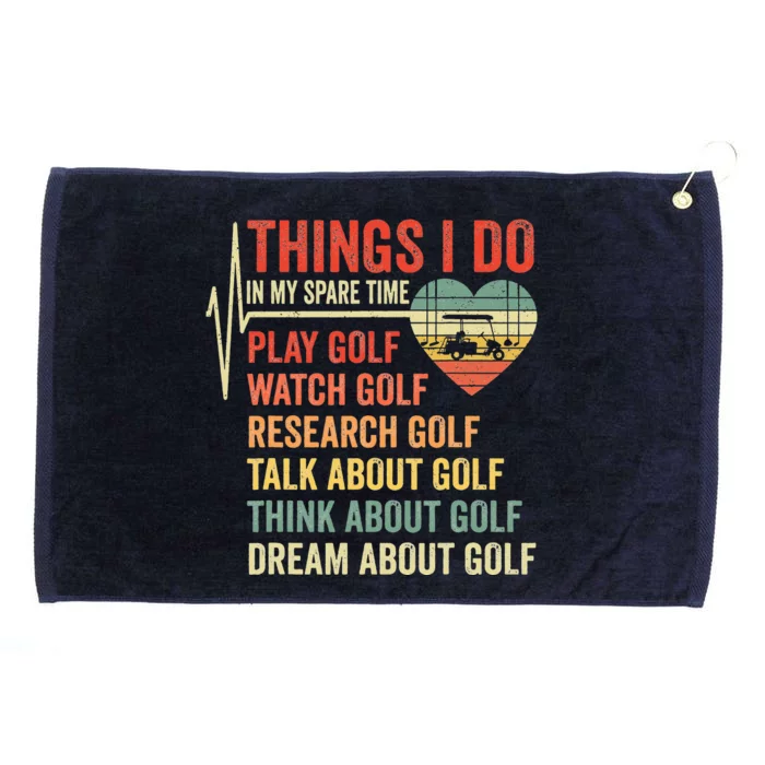 Golf Heartbeat Things I Do In My Spare Time Funny Golfing Grommeted Golf Towel