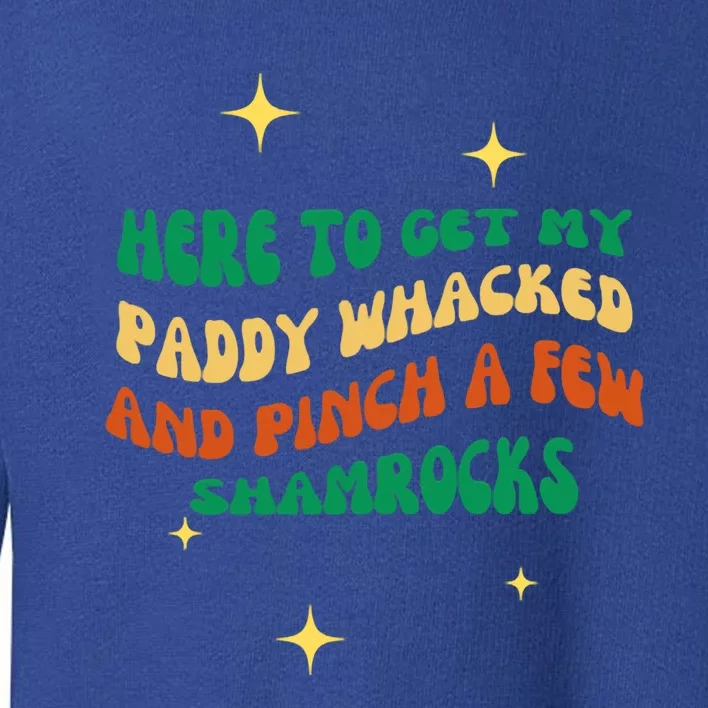 Groovy Here To Get My Paddy Whacked And Pinch A Few Shamrock Gift Toddler Sweatshirt